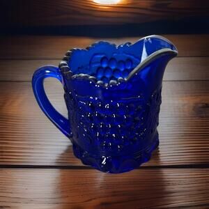 Vintage Mosser Cobalt Blue Creamer Toothpick Holder. 2”